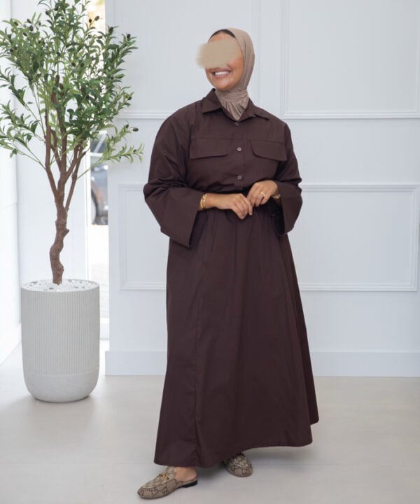 COTTON SKIRT SET DARKBROWN