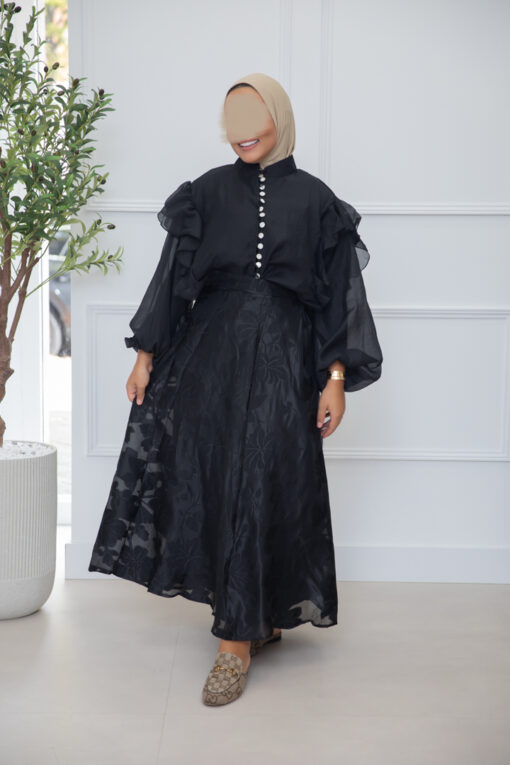 RUFFLE BLOUSE BLACK - Afbeelding 2