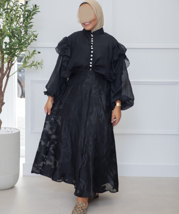 Alternative view of RUFFLE BLOUSE BLACK