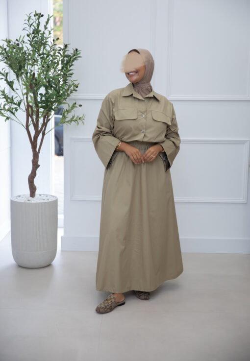 COTTON SKIRT SET TAUPE - Afbeelding 3