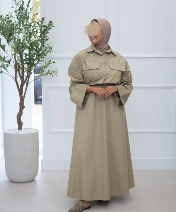 Alternative view of COTTON SKIRT SET TAUPE