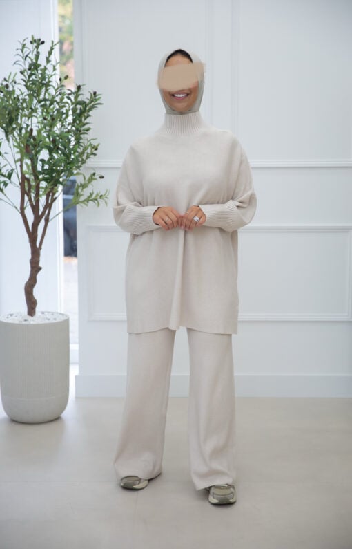 KNITTED SET BEIGE - Afbeelding 4