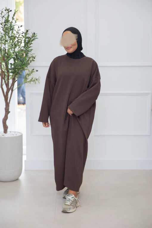 SWEATER DRESS DARKBROWN