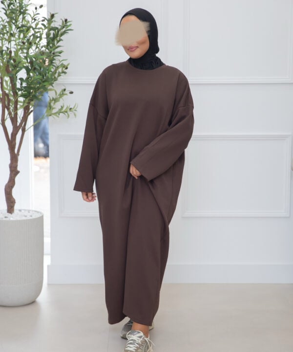 SWEATER DRESS DARKBROWN