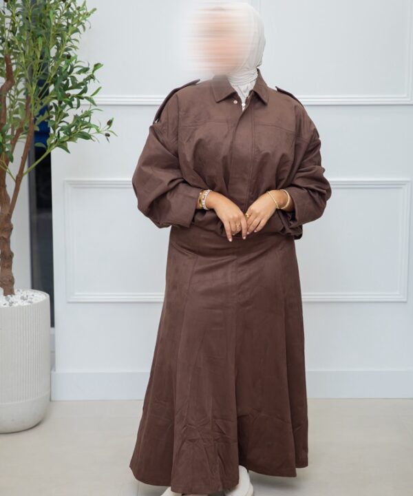 LEATHER LOOK SKIRT BROWN