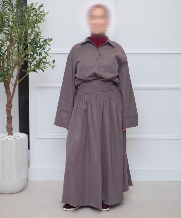 COTTON SKIRT SET TAUPE