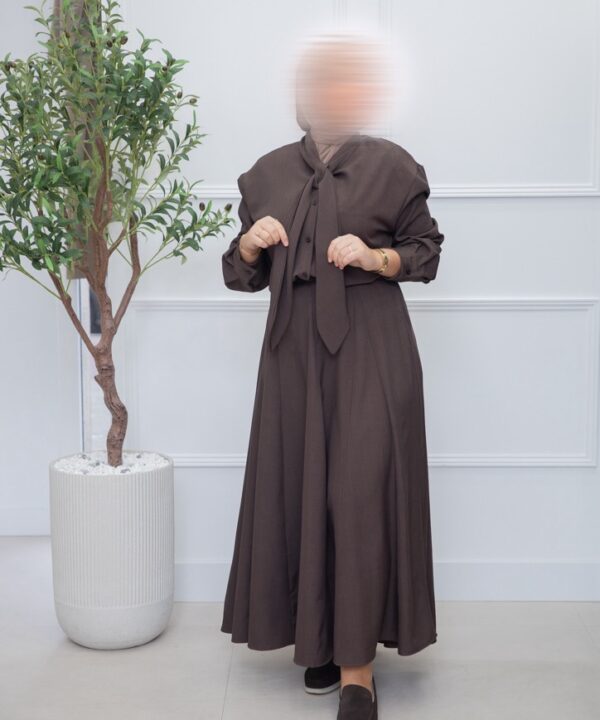 Alternative view of SKIRT SET DARKBROWN PRE ORDER 2-2