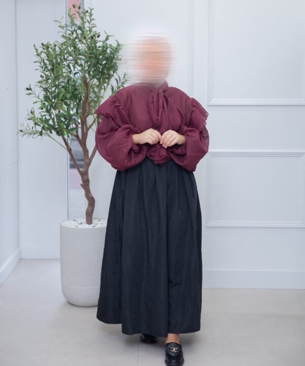 BLOUSE RUFFLE BORDEAUX