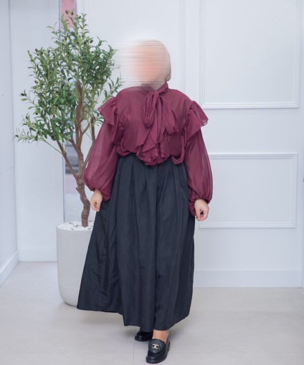 Alternative view of BLOUSE RUFFLE BORDEAUX