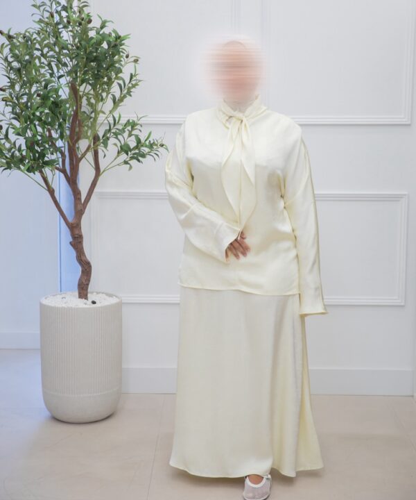SATIN SKIRT SET YELLOW