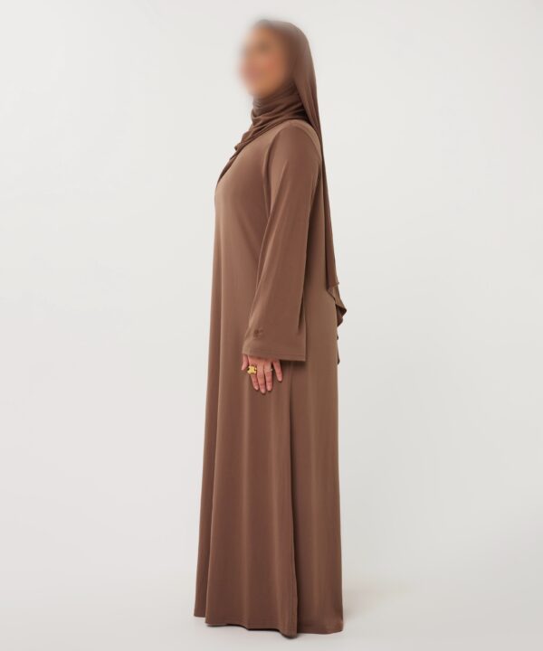 Alternative view of PREMIUM JERSEY ABAYA GHIMAAR SET WALNUTBROWN SHORT
