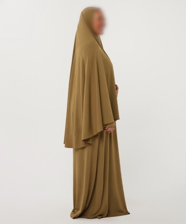 Alternative view of PREMIUM JERSEY ABAYA GHIMAAR SET OLIVE LONG
