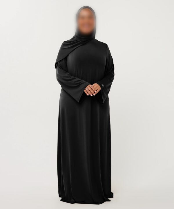 Alternative view of PREMIUM JERSEY ABAYA GHIMAAR SET BLACK LONG