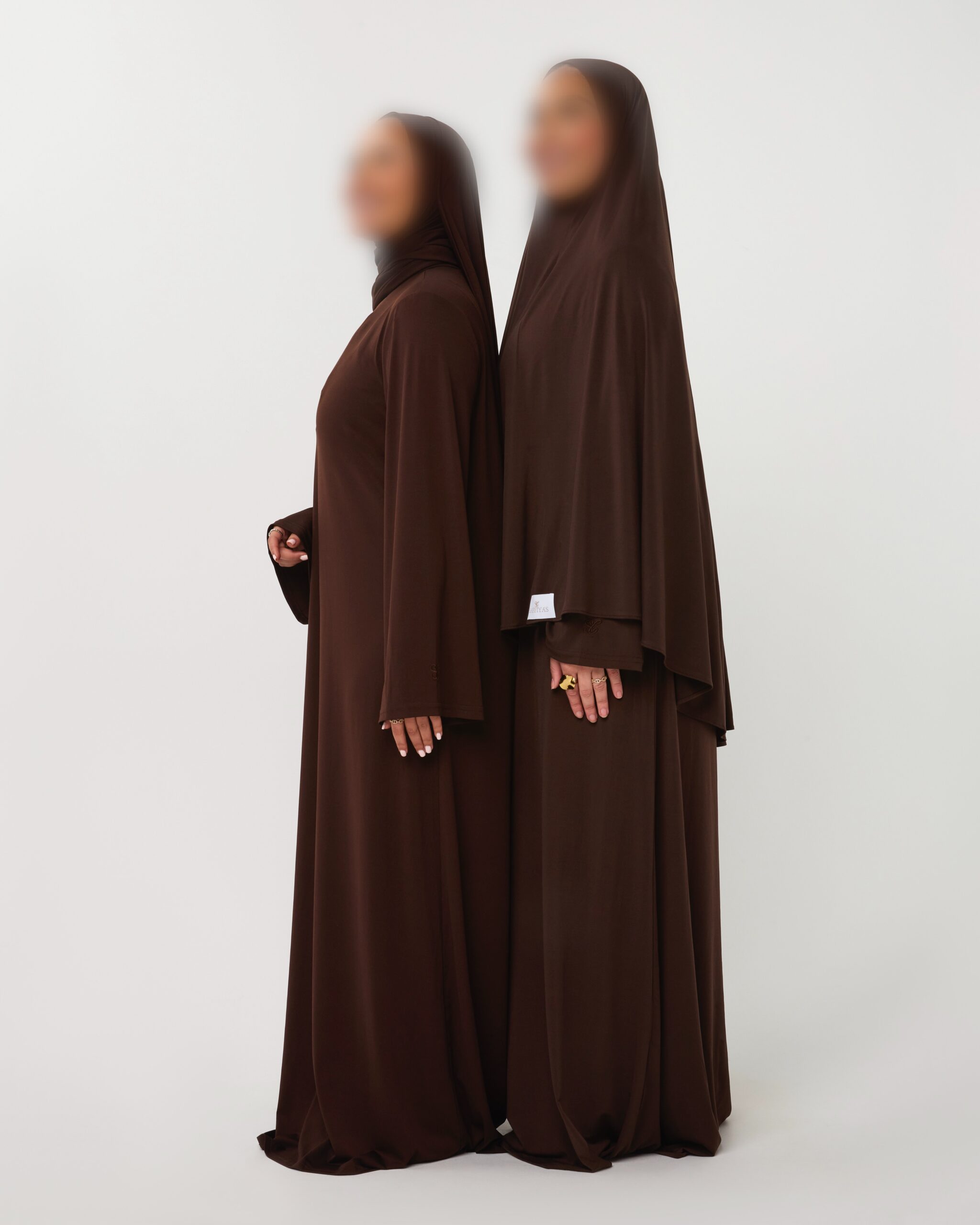 PREMIUM JERSEY ABAYA GHIMAAR SET BROWN SHORT - Afbeelding 2