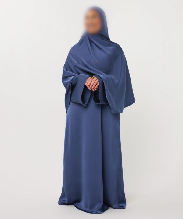 Alternative view of SATIN ABAYA GHIMAARSET BLUE