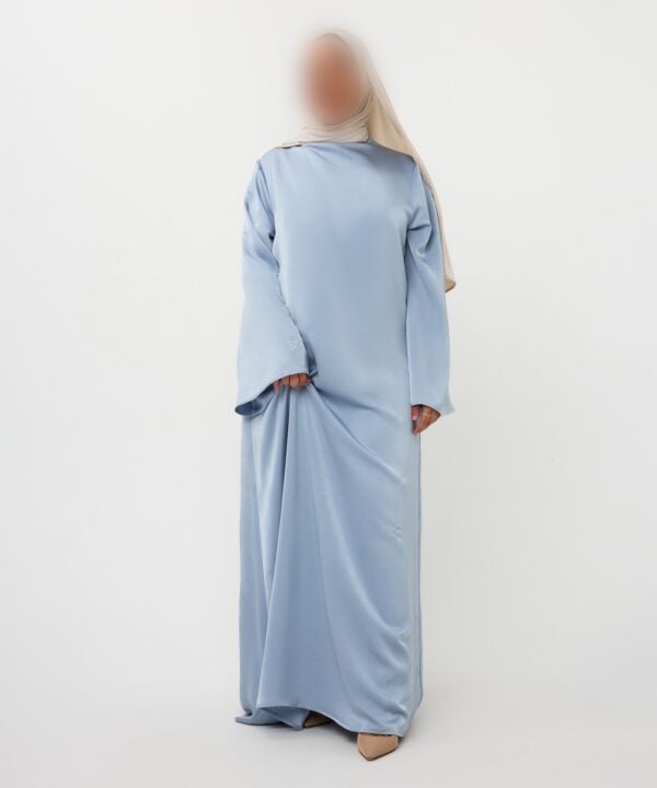 Alternative view of SATIN DRESS HIGH NECK AQUA