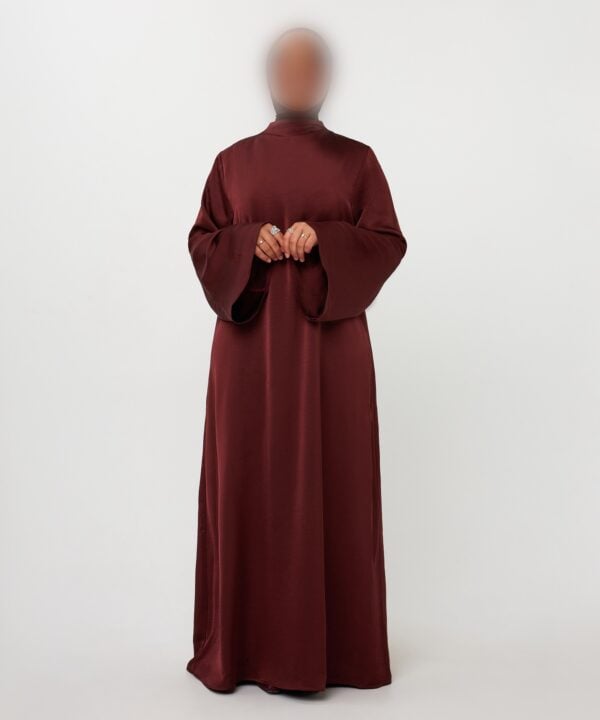 Alternative view of SATIN DRESS HIGH NECK CHERRY