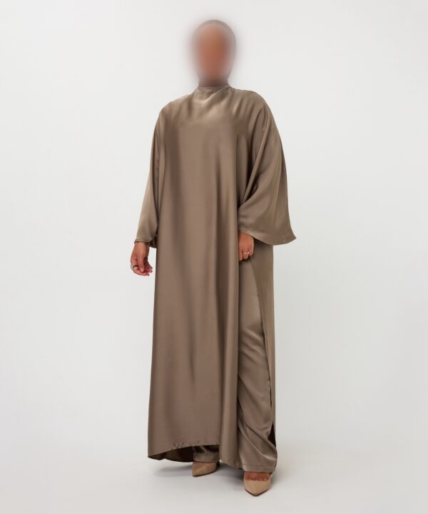 Alternative view of KAFTANDRESS WITH PANTS TAUPE