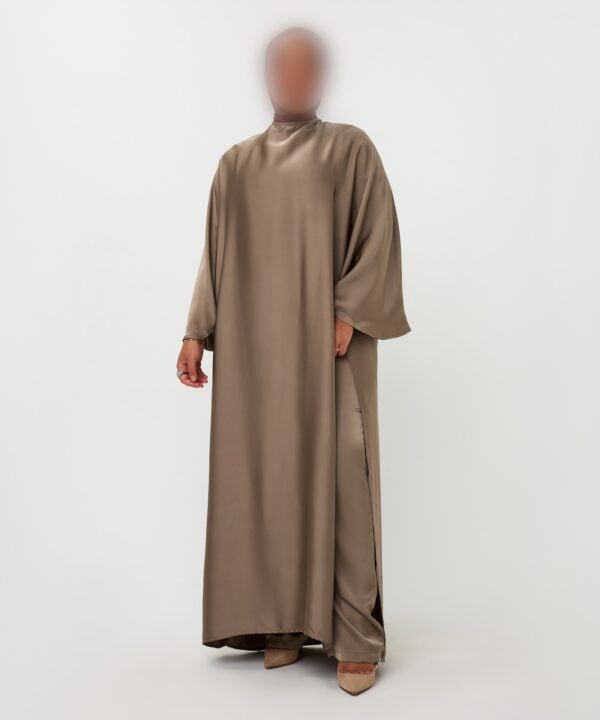 KAFTANDRESS WITH PANTS TAUPE