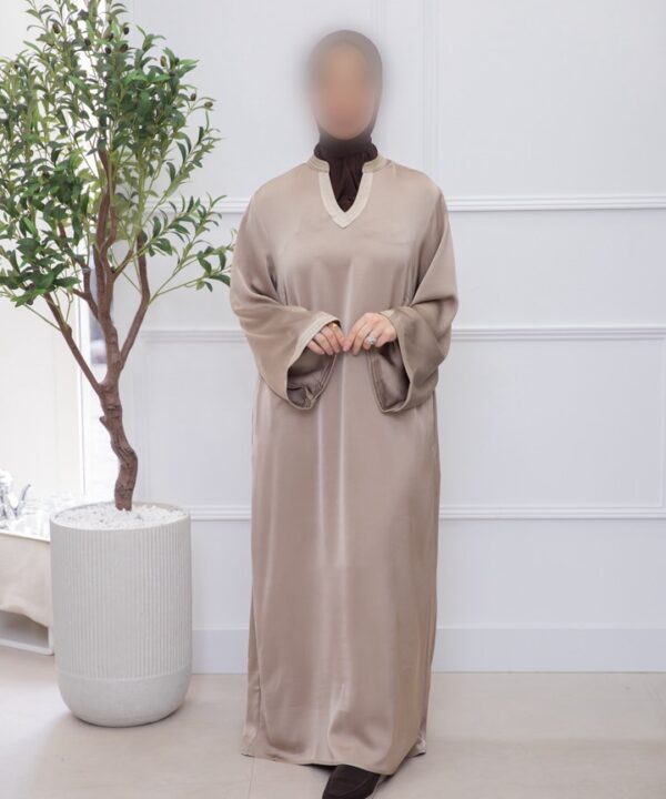 SATIN DRESS MET KRAAG