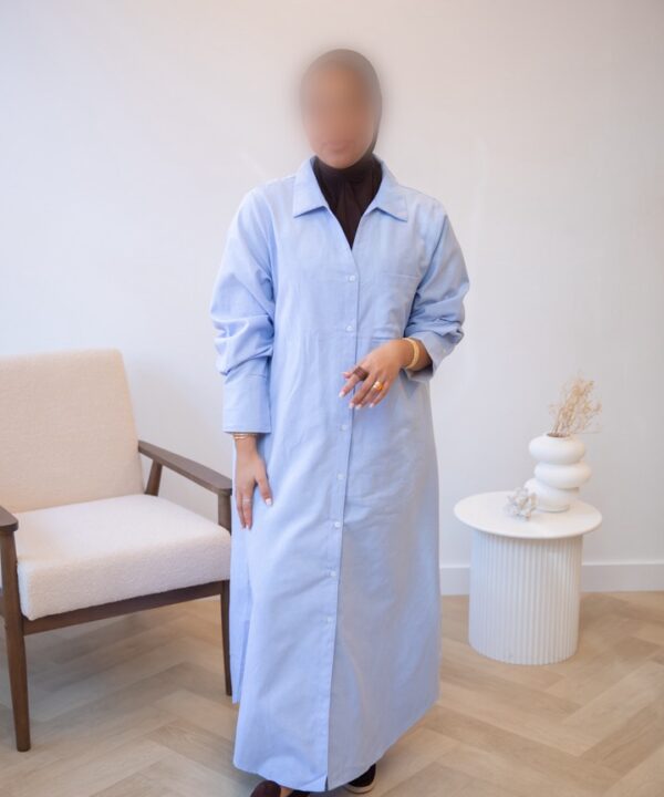 COTTON BLOUSDRESS BLUE