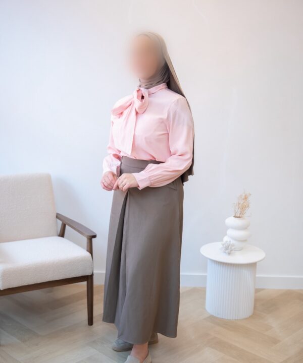 BLOUSE MET STRIK LICHTROZE