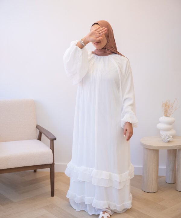 MAXI DRESS RUFFLES WHITE