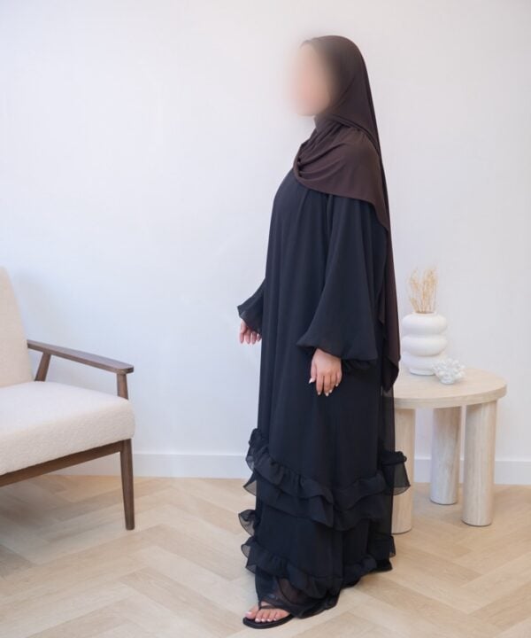 Alternative view of MAXI DRESS RUFFLES BLACK