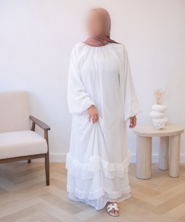 Alternative view of MAXI DRESS RUFFLES WHITE
