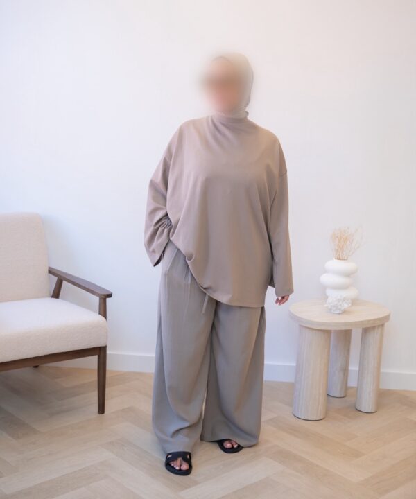 OVERSIZED COTTON TOP TAUPE