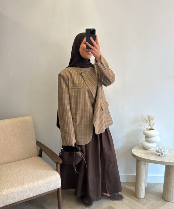 Alternative view of PRINT BLAZER BROWN