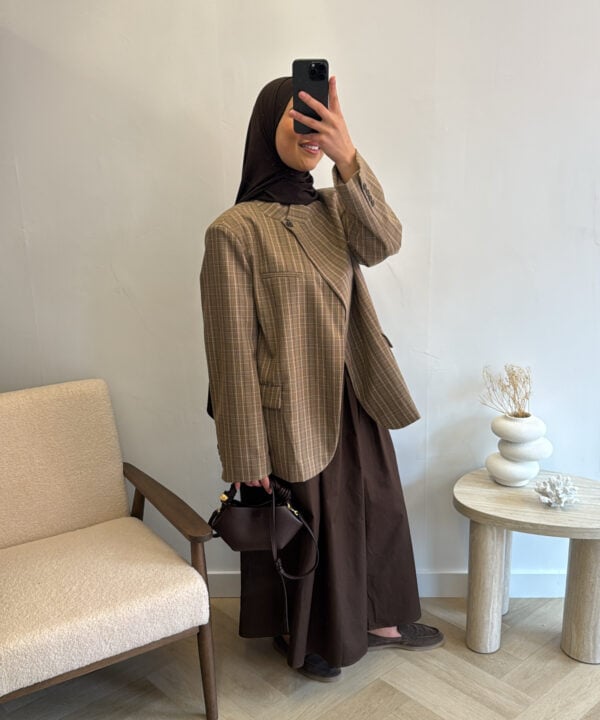 PRINT BLAZER BROWN