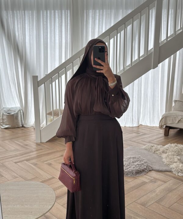 CHIFFON BLOUSE DARKBROWN