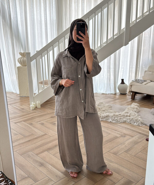 Alternative view of LINEN SET TAUPE
