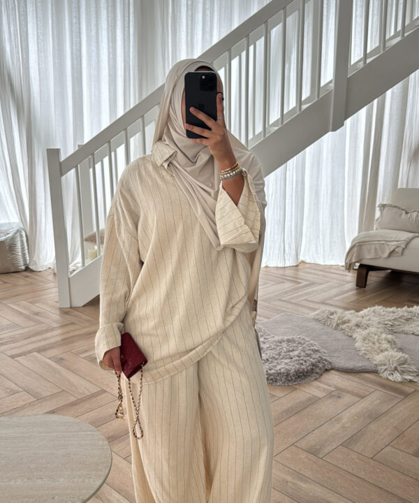 OVERSIZED LINEN SET BEIGE