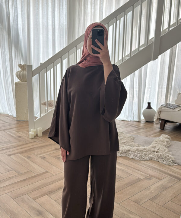 BROEKSET DARKBROWN