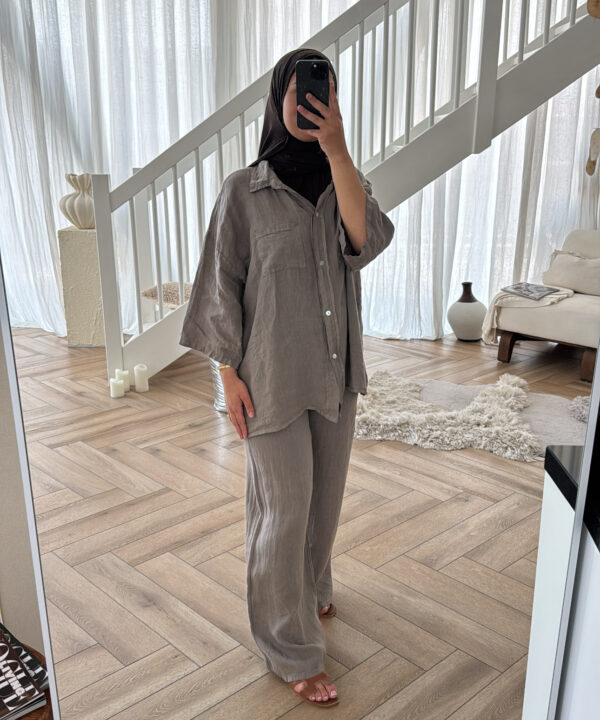 LINEN SET TAUPE