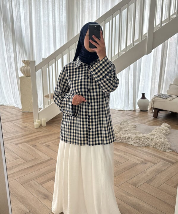 PRINT BLOUSE DARKBLUE