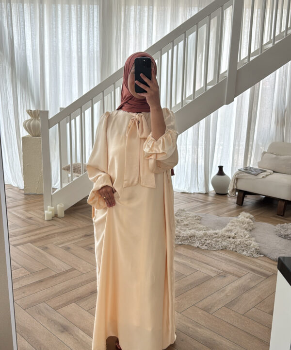 Alternative view of SATIN MAXI DRESS CREAM