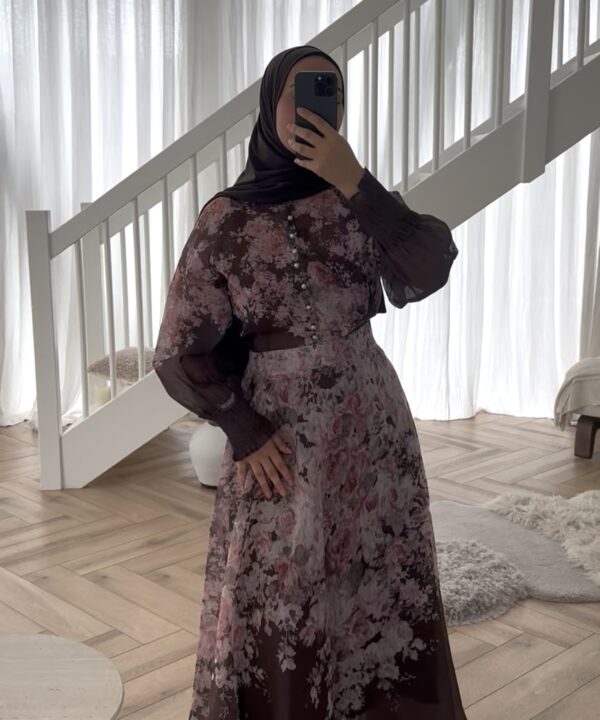 SKIRT SET PRINT BROWNPINK
