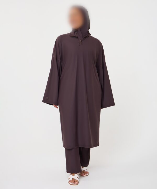 OVERSIZED MIDI BURKINI PURPLEBROWN