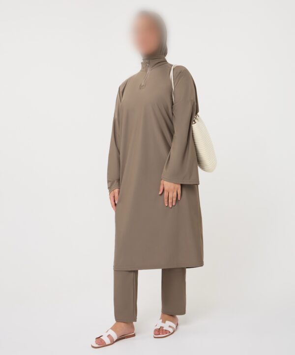 OVERSIZED MIDI BURKINI TAUPE
